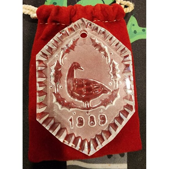 1989 Waterford Crystal Goose Ornament 12 Days of Christmas - Picture 1 of 4